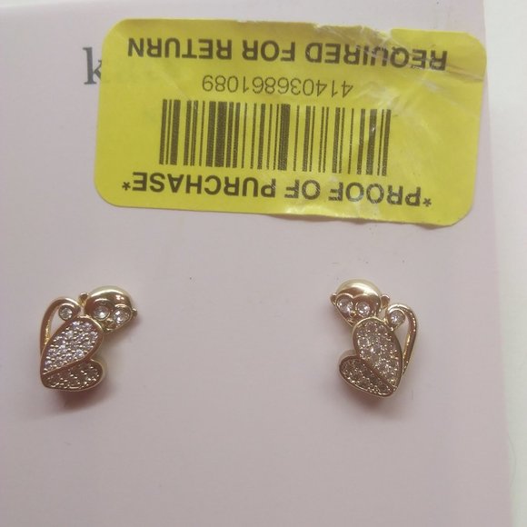 Kate Spade New Gold Monkey and Heart Earrings - Picture 1 of 3